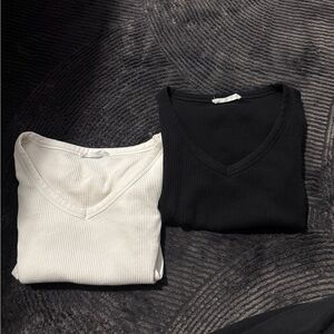 Primark Black and White Short Sleeve Tees